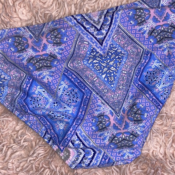 TRIBAL FLORAL PRINT BIKINI BOTTOMS W/ STRAPPY SIDES · SIZE L · NWT - Picture 7 of 7